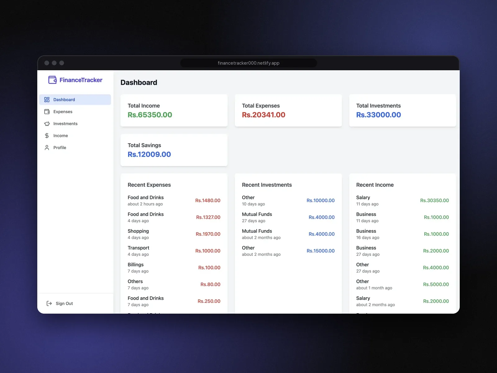Finance Tracker